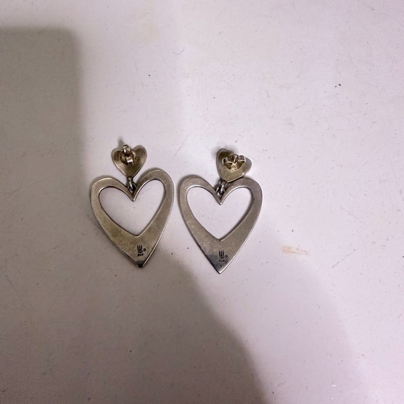 Silver Heart Earrings - Picture 2 of 4